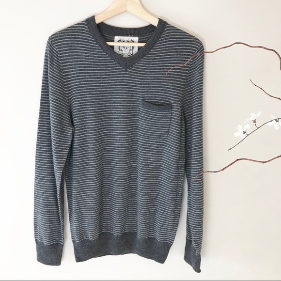 Grayers Other - Grayers Merino Wool Striped V-Neck Sweater M